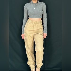 H&M High-waisted cargo pants with cinches at the bottom